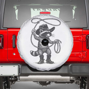 Vintage Raccoon Cowboy Spare Tire Cover Cowgirl Trash Panda Western Country Meme TS10 White Print Your Wear