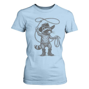 Vintage Raccoon Cowboy T Shirt For Women Cowgirl Trash Panda Western Country Meme TS10 Light Blue Print Your Wear