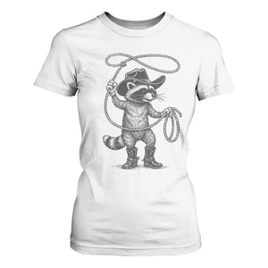 Vintage Raccoon Cowboy T Shirt For Women Cowgirl Trash Panda Western Country Meme TS10 White Print Your Wear