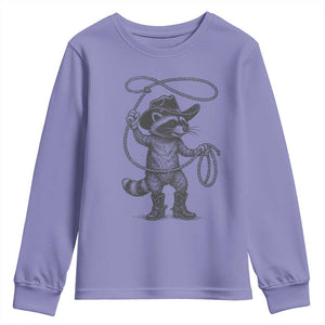 Vintage Raccoon Cowboy Youth Sweatshirt Cowgirl Trash Panda Western Country Meme TS10 Violet Print Your Wear