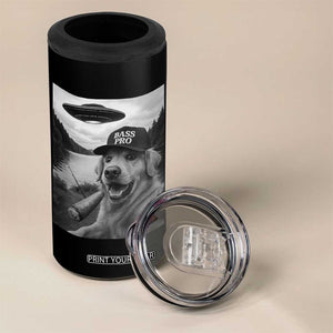 Dog Selfie With Alien UFO 4 in 1 Can Cooler Tumbler Funny Fishing Golden Retriever Smoking Dog Lover TS10 Print Your Wear