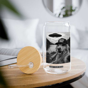 Dog Selfie With Alien UFO Glass Can Funny Fishing Golden Retriever Smoking Dog Lover TS10 Print Your Wear