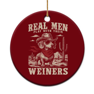 Funny Dachshund Cowboy Ceramic Ornament Real Men Play With Their Weiners TS10 1pc Red Print Your Wear