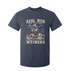 Funny Dachshund Cowboy T Shirt For Kid Real Men Play With Their Weiners TS10 Navy Print Your Wear