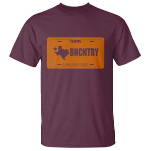 Texas T Shirt Lone Star State Western Cowboy BNCNTRY Country TS10 Maroon Print Your Wear