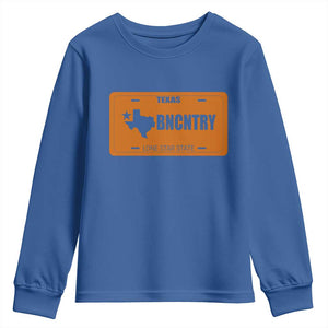 Texas Youth Sweatshirt Lone Star State Western Cowboy BNCNTRY Country TS10 Royal Blue Print Your Wear