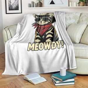 Vintage Cowboy Cat Throw Blanket Retro 90s Western Country Rodeo Meowdy Partner TS10 Print Your Wear