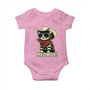 Vintage Cowboy Cat Baby Onesie Retro 90s Western Country Rodeo Meowdy Partner TS10 Light Pink Print Your Wear