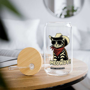 Vintage Cowboy Cat Glass Can Retro 90s Western Country Rodeo Meowdy Partner TS10 Print Your Wear
