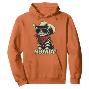 Vintage Cowboy Cat Hoodie Retro 90s Western Country Rodeo Meowdy Partner TS10 Orange Print Your Wear