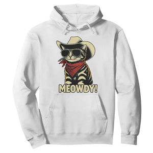 Vintage Cowboy Cat Hoodie Retro 90s Western Country Rodeo Meowdy Partner TS10 White Print Your Wear