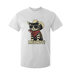 Vintage Cowboy Cat T Shirt For Kid Retro 90s Western Country Rodeo Meowdy Partner TS10 White Print Your Wear
