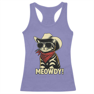 Vintage Cowboy Cat Racerback Tank Top Retro 90s Western Country Rodeo Meowdy Partner TS10 Violet Print Your Wear