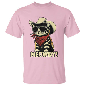 Vintage Cowboy Cat T Shirt Retro 90s Western Country Rodeo Meowdy Partner TS10 Light Pink Print Your Wear