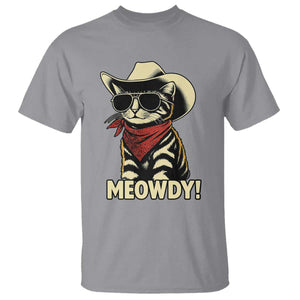 Vintage Cowboy Cat T Shirt Retro 90s Western Country Rodeo Meowdy Partner TS10 Sport Gray Print Your Wear