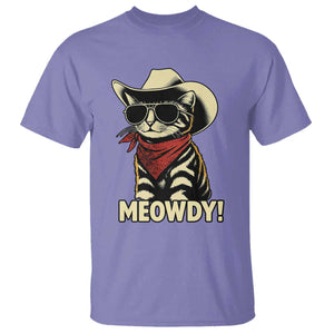 Vintage Cowboy Cat T Shirt Retro 90s Western Country Rodeo Meowdy Partner TS10 Violet Print Your Wear