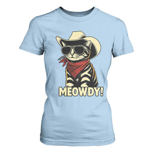 Vintage Cowboy Cat T Shirt For Women Retro 90s Western Country Rodeo Meowdy Partner TS10 Light Blue Print Your Wear