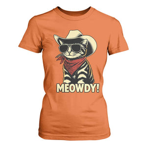 Vintage Cowboy Cat T Shirt For Women Retro 90s Western Country Rodeo Meowdy Partner TS10 Orange Print Your Wear