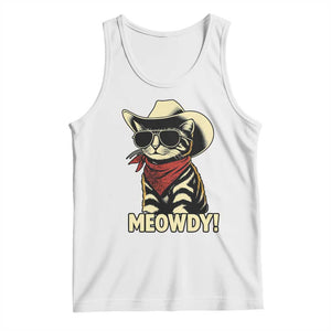 Vintage Cowboy Cat Tank Top Retro 90s Western Country Rodeo Meowdy Partner TS10 White Print Your Wear