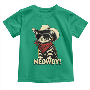 Vintage Cowboy Cat Toddler T Shirt Retro 90s Western Country Rodeo Meowdy Partner TS10 Irish Green Print Your Wear