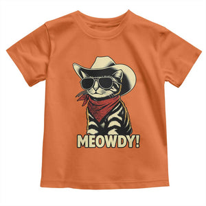 Vintage Cowboy Cat Toddler T Shirt Retro 90s Western Country Rodeo Meowdy Partner TS10 Orange Print Your Wear