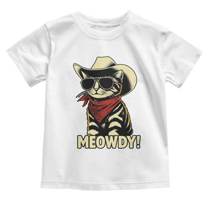 Vintage Cowboy Cat Toddler T Shirt Retro 90s Western Country Rodeo Meowdy Partner TS10 White Print Your Wear