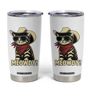 Vintage Cowboy Cat Tumbler Cup Retro 90s Western Country Rodeo Meowdy Partner TS10 White Print Your Wear