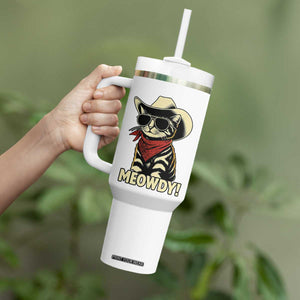Vintage Cowboy Cat Tumbler With Handle Retro 90s Western Country Rodeo Meowdy Partner TS10 Print Your Wear