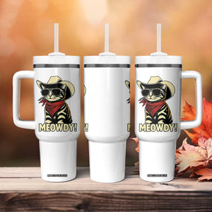 Vintage Cowboy Cat Tumbler With Handle Retro 90s Western Country Rodeo Meowdy Partner TS10 Print Your Wear