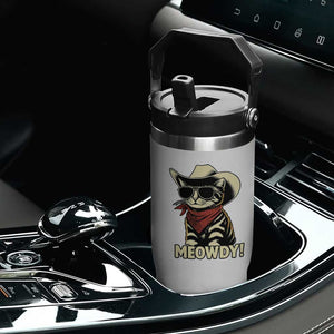 Vintage Cowboy Cat Flip Straw Tumbler Retro 90s Western Country Rodeo Meowdy Partner TS10 Print Your Wear