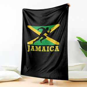 Jamaican Flag Track And Field Throw Blanket Retro Vintage Jamaica Runner Track Team TS10 Print Your Wear