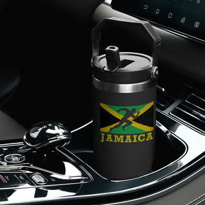Jamaican Flag Track And Field Flip Straw Tumbler Retro Vintage Jamaica Runner Track Team TS10 Print Your Wear