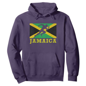 Jamaican Flag Track And Field Hoodie Retro Vintage Jamaica Runner Track Team TS10 Purple Print Your Wear