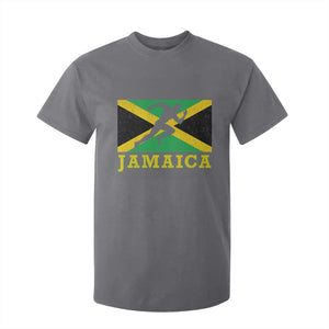 Jamaican Flag Track And Field T Shirt For Kid Retro Vintage Jamaica Runner Track Team TS10 Charcoal Print Your Wear