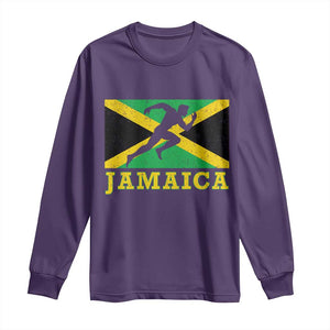 Jamaican Flag Track And Field Long Sleeve Shirt Retro Vintage Jamaica Runner Track Team TS10 Purple Print Your Wear