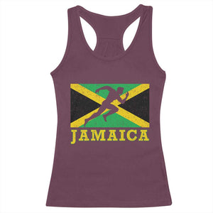 Jamaican Flag Track And Field Racerback Tank Top Retro Vintage Jamaica Runner Track Team TS10 Maroon Print Your Wear