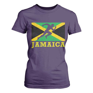 Jamaican Flag Track And Field T Shirt For Women Retro Vintage Jamaica Runner Track Team TS10 Purple Print Your Wear