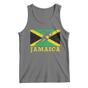 Jamaican Flag Track And Field Tank Top Retro Vintage Jamaica Runner Track Team TS10 Black Heather Print Your Wear