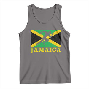 Jamaican Flag Track And Field Tank Top Retro Vintage Jamaica Runner Track Team TS10 Deep Heather Print Your Wear