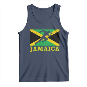 Jamaican Flag Track And Field Tank Top Retro Vintage Jamaica Runner Track Team TS10 Navy Print Your Wear