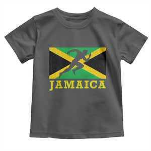 Jamaican Flag Track And Field Toddler T Shirt Retro Vintage Jamaica Runner Track Team TS10 Dark Heather Print Your Wear