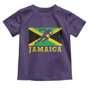 Jamaican Flag Track And Field Toddler T Shirt Retro Vintage Jamaica Runner Track Team TS10 Purple Print Your Wear