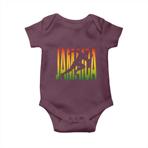 Jamaica Track And Field Baby Onesie Retro Vintage Sport Jamaican Flag TS10 Maroon Print Your Wear