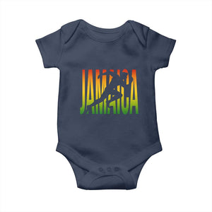 Jamaica Track And Field Baby Onesie Retro Vintage Sport Jamaican Flag TS10 Navy Print Your Wear