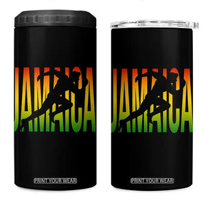 Jamaica Track And Field 4 in 1 Can Cooler Tumbler Retro Vintage Sport Jamaican Flag TS10 One Size: 16 oz Black Print Your Wear