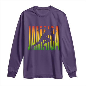 Jamaica Track And Field Long Sleeve Shirt Retro Vintage Sport Jamaican Flag TS10 Purple Print Your Wear