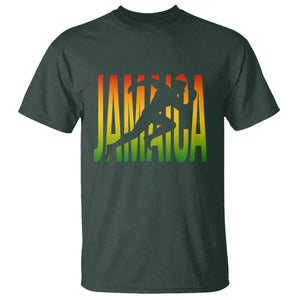 Jamaica Track And Field T Shirt Retro Vintage Sport Jamaican Flag TS10 Dark Forest Green Print Your Wear