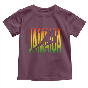 Jamaica Track And Field Toddler T Shirt Retro Vintage Sport Jamaican Flag TS10 Maroon Print Your Wear