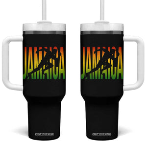 Jamaica Track And Field Tumbler With Handle Retro Vintage Sport Jamaican Flag TS10 One Size: 40 oz Black Print Your Wear