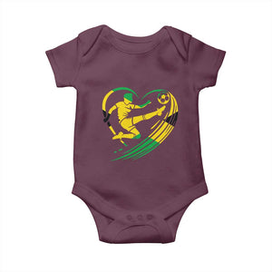 Jamaica Soccer Baby Onesie Jamaican Flag Reggae Football Caribbean Pride TS10 Maroon Print Your Wear